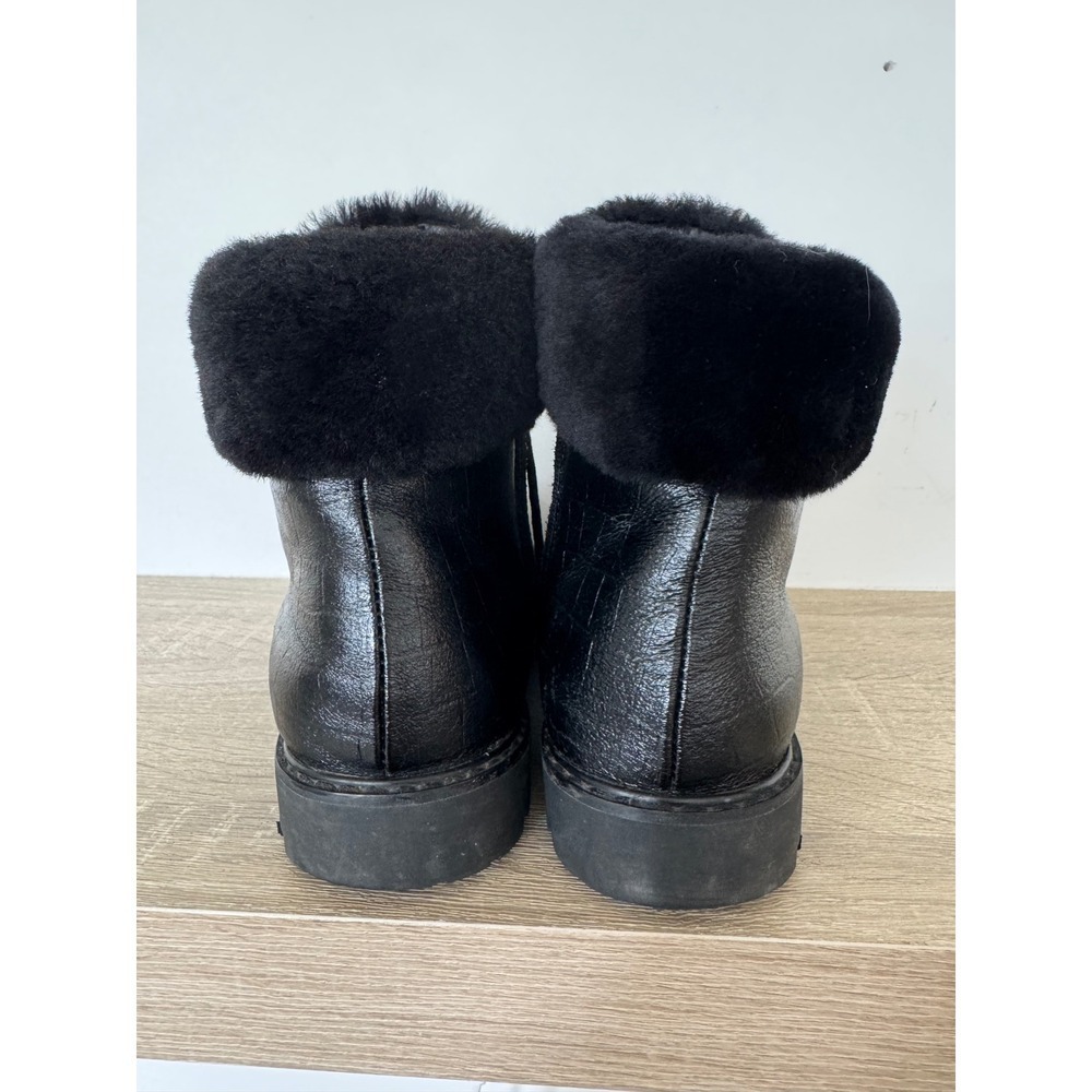 Artica Aisha Black Leather Winter Boots Fur Trim Ice Cleats Womens 37 US 6-6.5 - Picture 6 of 13